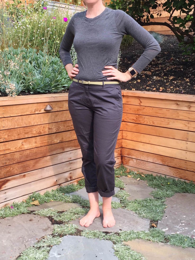 Shirt, pants, and belt. 