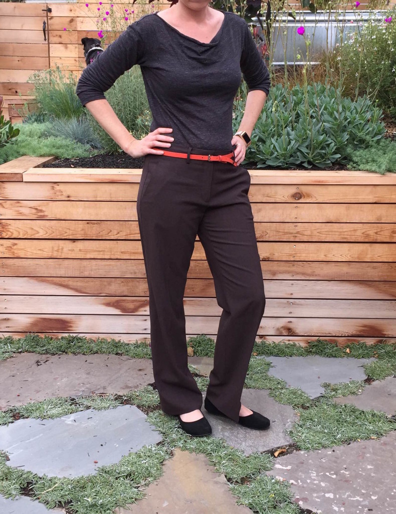 Shirt, pants, and belt. 